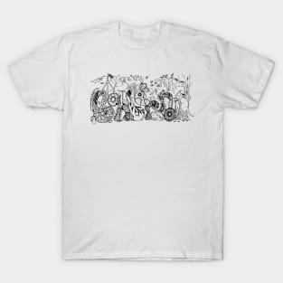 Canberra Aussie Tanlge in Black and White T-Shirt